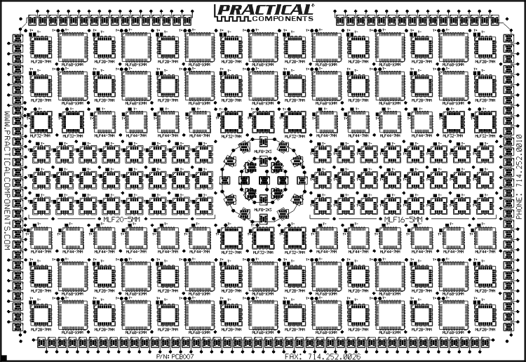 PCB007 MLF Test Board - Front View PCB007 MLF Board - Front